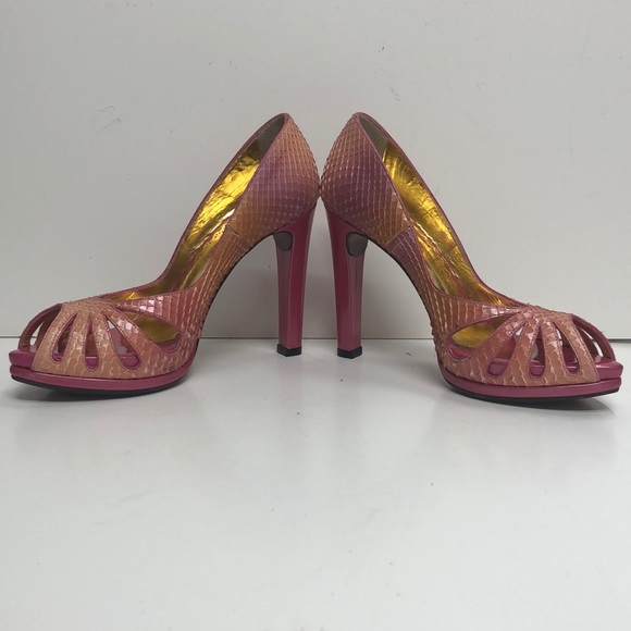 Francesco Sacco Made in Italy Pink Python Platform - Picture 2 of 5